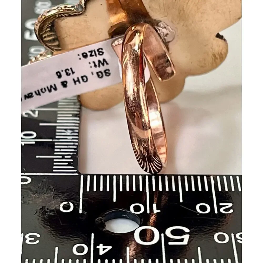 Golden Hills Mojave Sonoran Gold Turquoise Copper Cluster Statement Ring Adj Sz
